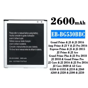 Baterie EB-BG530BBC pentru Samsung J3/J3 2016/J3 V/J3 Pro 2016/J5/J5 2015/J2 Ace/J2 Pro 2018/J2 2018/J2 Core/J2 2016/J2 Pro 2016/J2 Core 2020/A2 Core