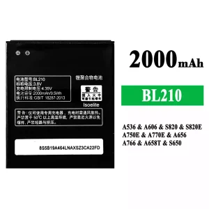 Baterie BL210 pentru Lenovo A536/A606/S820/S820E/A750E/A770E/A656/A766/A658T/S650