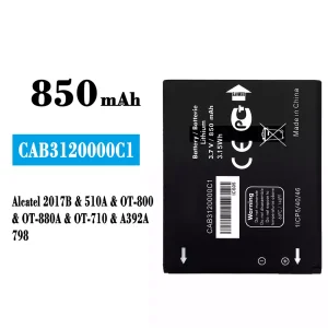 Baterie CAB3120000C1 pentru Alcatel 2017B/510A/798/OT-800/OT-880A/OT-710/A392A