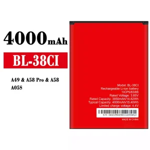 Baterie BL-38CI pentru itel A49/A58 Pro/A58/A05S